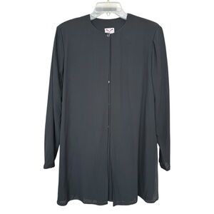 Vtg Mondi Escada Silk Layered Button Up Shirt Sz 38 = Med Black Minimal 80s 90s